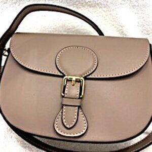 Cheval Firenze taupe leather crossbody handbag NWT